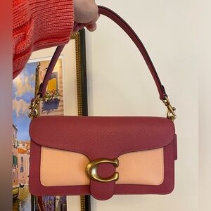 Coach 76105 Tabby 26 Shoulder Crossbody Bag Colorblock Rouge Multi